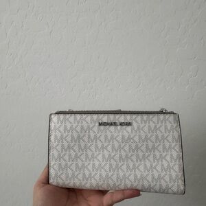 Michael Kors Metallic Silver Wristlet